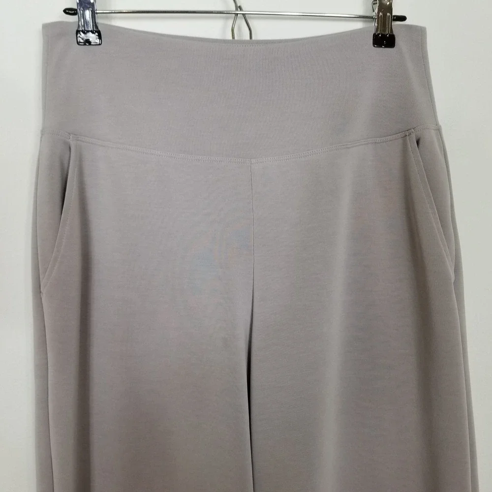 Athleta Light Gray Cropped Wide-Leg Pants